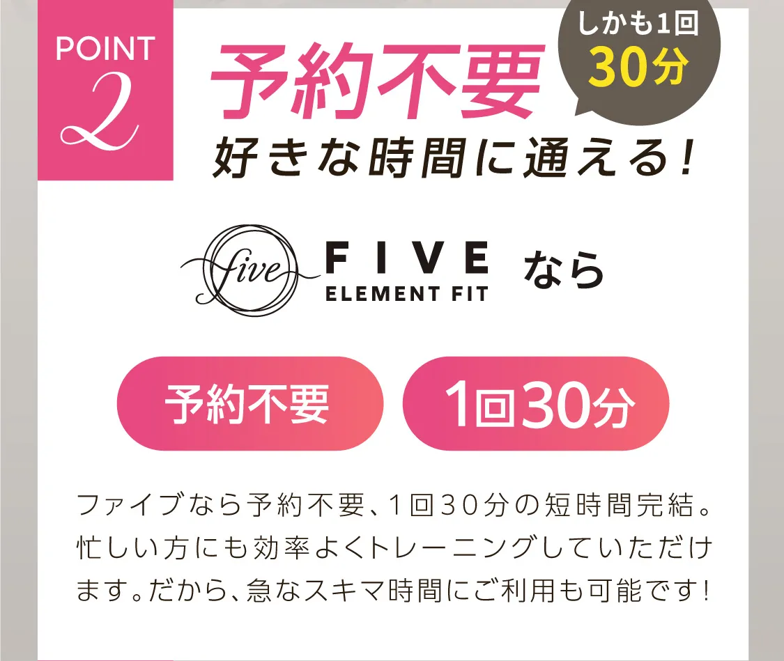 予約不要 好きな時間に通える！