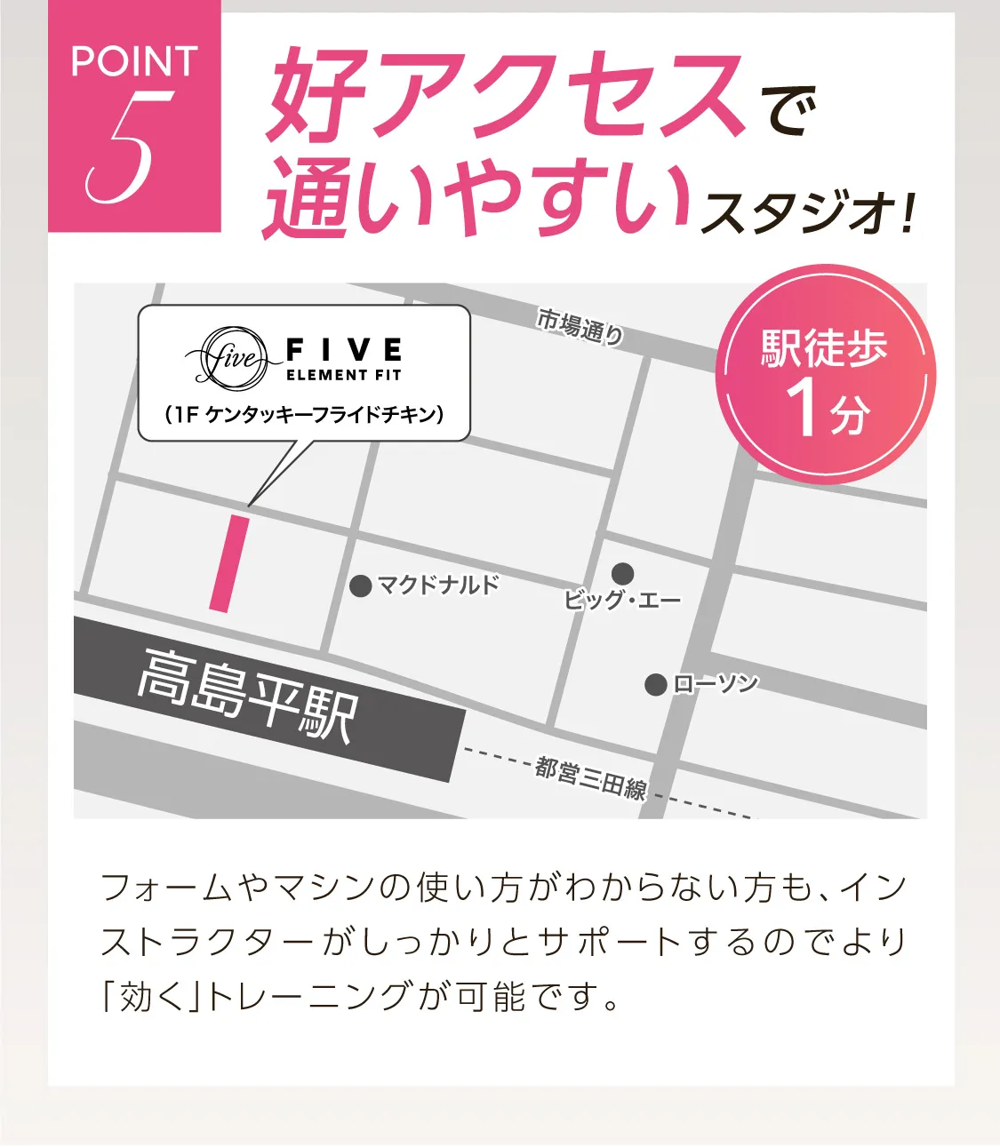 好アクセスで通いやすいスタジオ！駐車所も完備