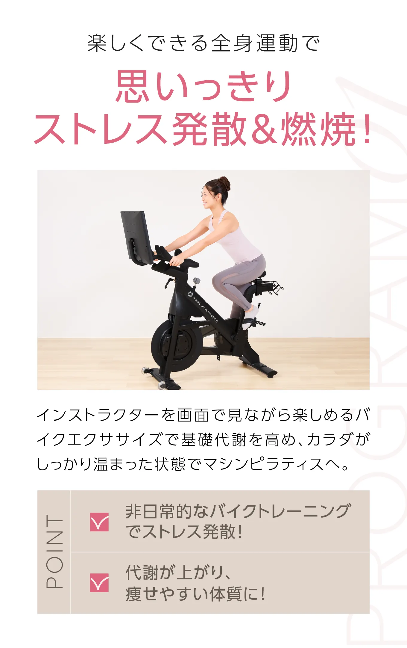 楽しくできる全身運動で 思いっきりストレス発散&燃焼！