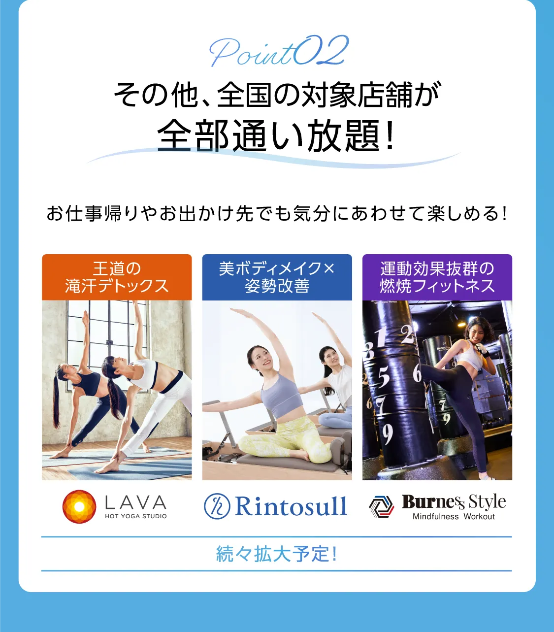 その他、全国の対象店舗が全部通い放題!