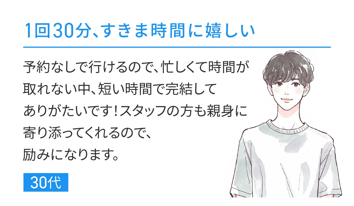 1回30分、すきま時間に嬉しい